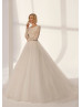 Boat Neck Ivory Lace Tulle V Back Gorgeous Wedding Dress